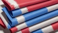 An Illustration Of A Harmoniously Abstract Image Of A Stack Of Red, White And Blue Paper Royalty Free Stock Photo