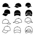Set of hat with different angles.  Illustration vector Royalty Free Stock Photo