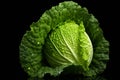 illustration of a head of cabbage on the table. Generative AI