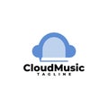 Illustration of a headphone forming a cloud. good for music share platform or any business related to music
