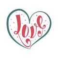 Illustration with heart inside. Cool pattern hearts, valentine`s day Royalty Free Stock Photo