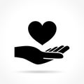 Heart in hand icon Royalty Free Stock Photo