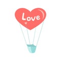 Illustration of Heart like air balloon for Happy ValentineÃ¢â¬â¢s Day. Vector illustration, isolated on white