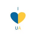 Illustration of a heart, in the national colors of the state of Ukraine Royalty Free Stock Photo