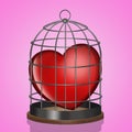 Illustration of heart trapped in the cage