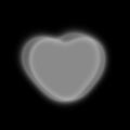 Illustration of heart in x-rays, blur, black and white mask.