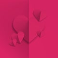 Illustration of hearts of pink color. Background hearts for card