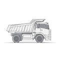 Illustration of Heavy Construction Truck for Hauling Aggregate Materials Royalty Free Stock Photo