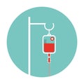 Illustration help the sick and needy.logotype blood donation on a green background