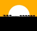 Illustration of a herd of elephant marching Royalty Free Stock Photo