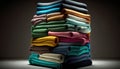 Illustration high angle of stack of folded shirts