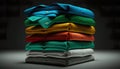 Illustration high angle of stack of folded shirts