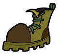 High ankle army boot vector or color illustration