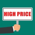 High price sign flat concept