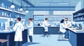 Scientists Collaborating in a High-tech Lab