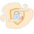 Illustration of Personal Data Protection. Security Concepts of Passwords, PINs, and Digital Padlocks. Royalty Free Stock Photo