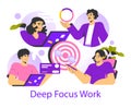 Work Focus. Flat Vector Illustration Royalty Free Stock Photo