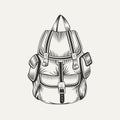 Illustration of hiking backpack