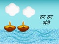 Illustration of Hindu festival Ganga Dussehra background