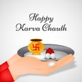 Illustration of Hindu Festival Karva Chauth background Royalty Free Stock Photo