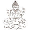 Illustration of Hindu God Brahma Royalty Free Stock Photo