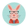 Hipster Rabbit with glasses