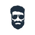 Illustration of a hipster head with a beard