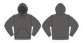 Illustration of hoodie hooded sweatshirt / Charcoal color