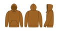 Illustration of hoodie hooded sweatshirt with side view / brown