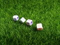 Illustration for hope, alphabet plastic bead at artificial green grass