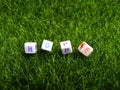 Illustration for hope, alphabet plastic bead at artificial green grass