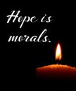 Illustration of Hope expression `Hope is morals`.