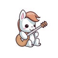 illustration of horse playing guitar