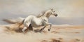 Illustration of a horse in full gallop, AI generative Royalty Free Stock Photo