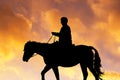 Illustration of horseback excursion Royalty Free Stock Photo