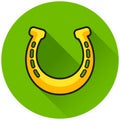 Horseshoe circle flat green icon