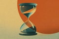 Illustration of Hourglass Caught in a Surreal Loop With an Open Upper Section, Symbolizing Times Cyclical Nature and Royalty Free Stock Photo