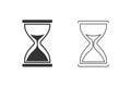 Illustration of hourglass line icon set on white background. Vector