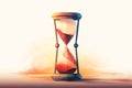 illustration of hourglass with sand. Concept of time. Generative AI