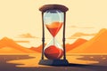 illustration of hourglass with sand. Concept of time. Generative AI