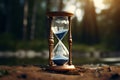 illustration of hourglass with sand. Concept of time. Generative AI