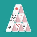 Illustration of house of cards. Royalty Free Stock Photo