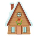 Illustration house decorated of christmas