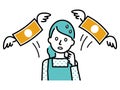 Illustration of a housewife who lost money Royalty Free Stock Photo