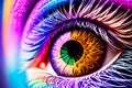 illustration of a human eye macro, multicolored and colorful Royalty Free Stock Photo