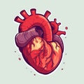 Human heart close up, 2d