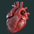 Human heart close up, 3d