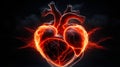 Illustration of a human heart on a dark background. Heart medical problems concept Royalty Free Stock Photo