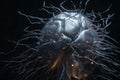 Illustration of human neurons brains thinking activity process. Generative AI