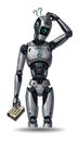 AI Robot Puzzled by Human Idioms Royalty Free Stock Photo